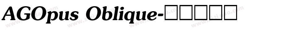 AGOpus Oblique字体转换